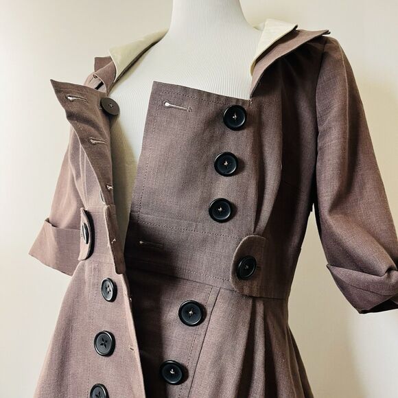 Anthropologie Long Look Coat Dress by Floreat Sz 6 Large Very Rare! As Shown - Picture 14 of 16